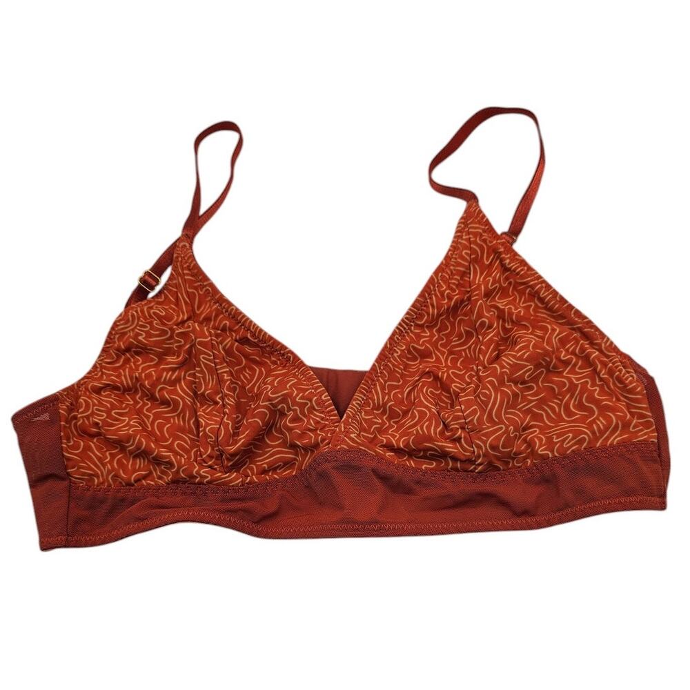 Bootay Bag Womens Sz S Triange Bralette Bra Dark Rust Orange Red